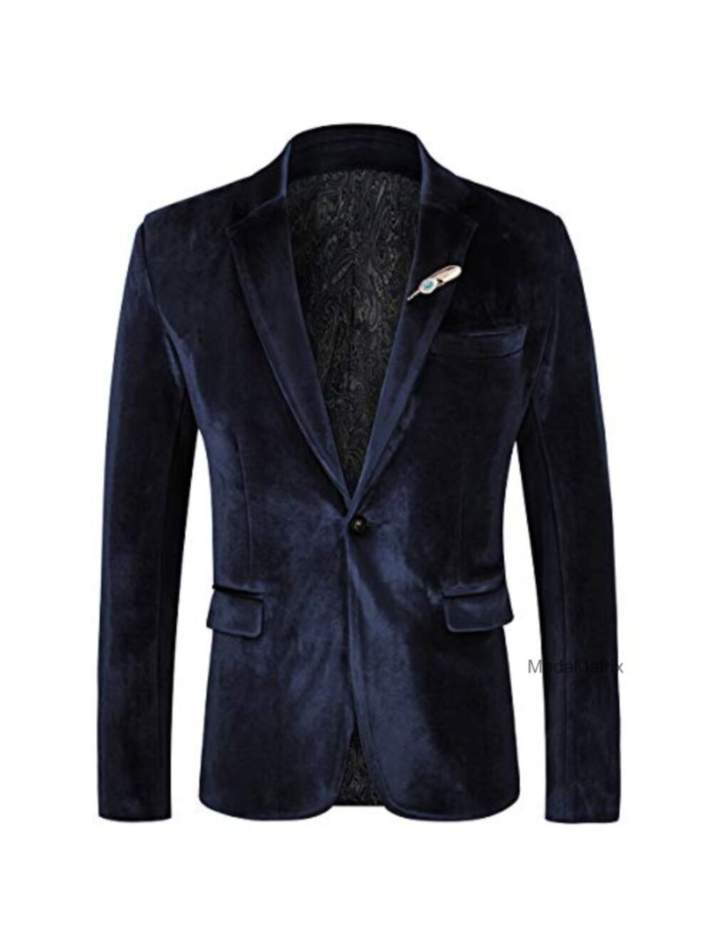 Velvet Blazer for Men Slim Fit One Button Tuxedo Sport Coat Prom Wedding Party - Picture 1 of 6
